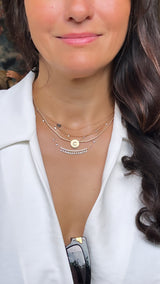 DANGLE STUDS NECKLACE WITH WHITE DIAMONDS