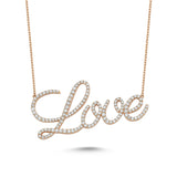 LOVE SCRIPT NECKLACE WITH WHITE DIAMONDS