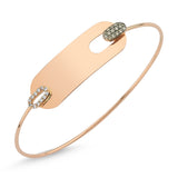 WHITE & COGNAC PLATE BANGLE