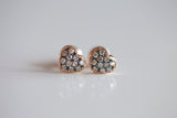 SMALL BROWN DIAMOND HEART EARRINGS
