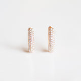 MINI HOOPS WITH PAVE WHITE DIAMONDS