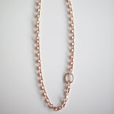 LONG LINK CHAIN NECKLACE WITH DIAMOND LOCK