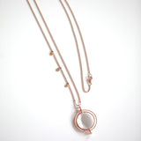 LONG NECKLACE PENDANT WITH WHITE DIAMONDS