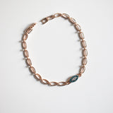 EVIL EYE BRACELET ON OVAL LINK CHAIN