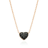 SMALL BLACK DIAMOND HEART NECKLACE