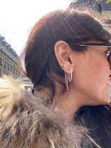 OVAL HOOPS WITH PAVE WHITE DIAMONDS