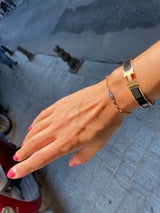 EVIL EYE BRACELET ON OVAL LINK CHAIN