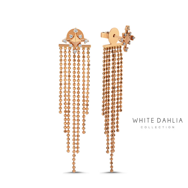 FRINGED STUD WITH WHITE DIAMONDS