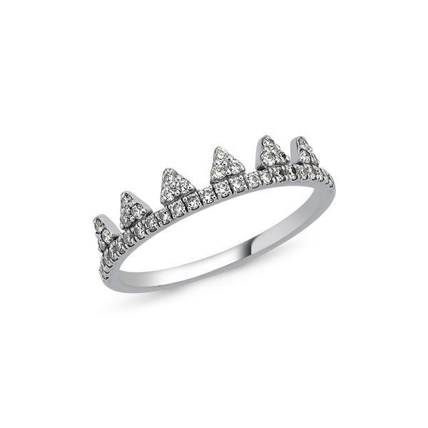CROWN RING WITH WHITE DIAMONDS