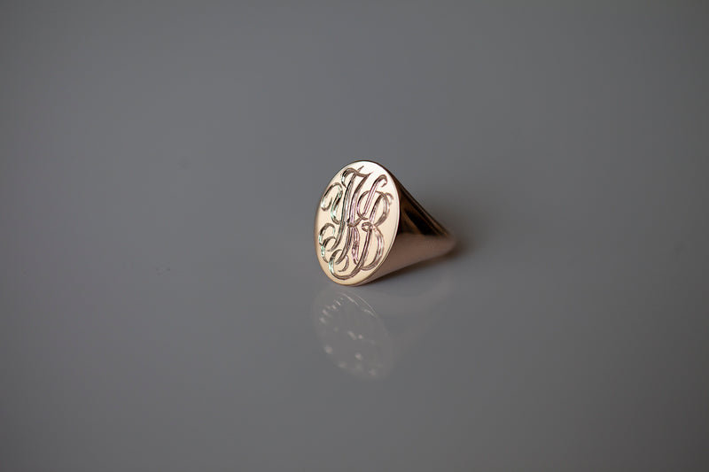 ENGRAVEABLE OVAL SIGNET RING