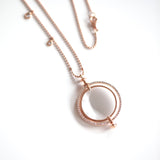 LONG NECKLACE PENDANT WITH WHITE DIAMONDS
