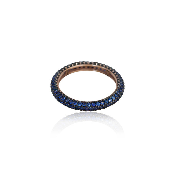 BLUE SAPPHIRE PAVE RING FULL TURN