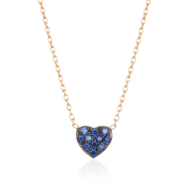 SMALL BLUE SAPPHIRE HEART NECKLACE